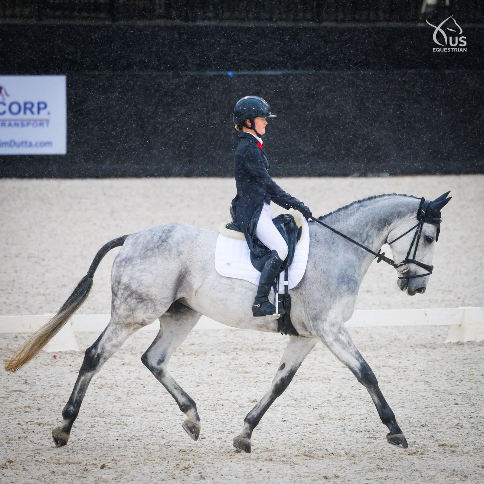 Dressage in rain US Equestrian